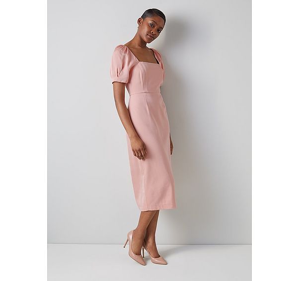 l.k. bennett Paige Pink Square Neck Dress