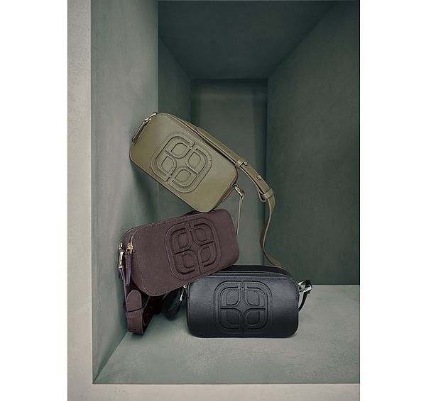 l.k. bennett Perry Motif Black Leather Bag