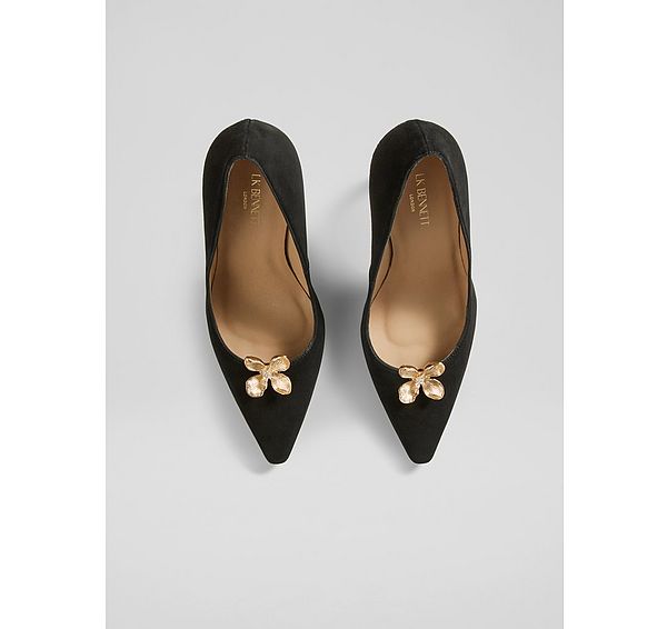 l.k. bennett Posie Metallic Metal Flower Shoe Clip