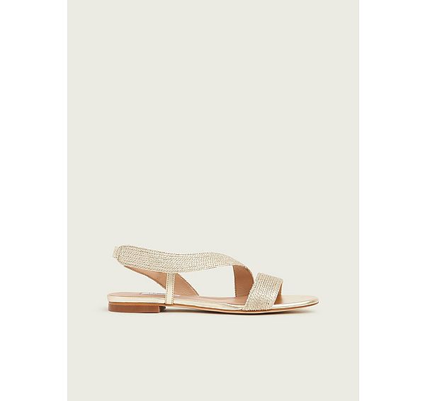 l.k. bennett Rachel Gold Rope Flat Sandals