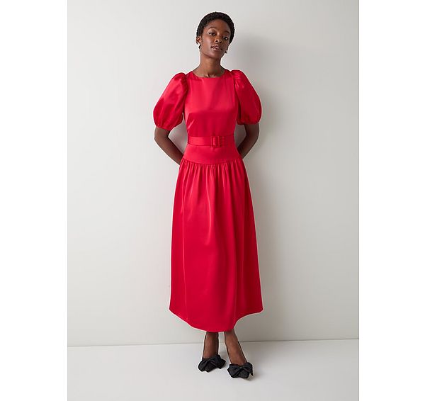 l.k. bennett Rene Red Silk Dress