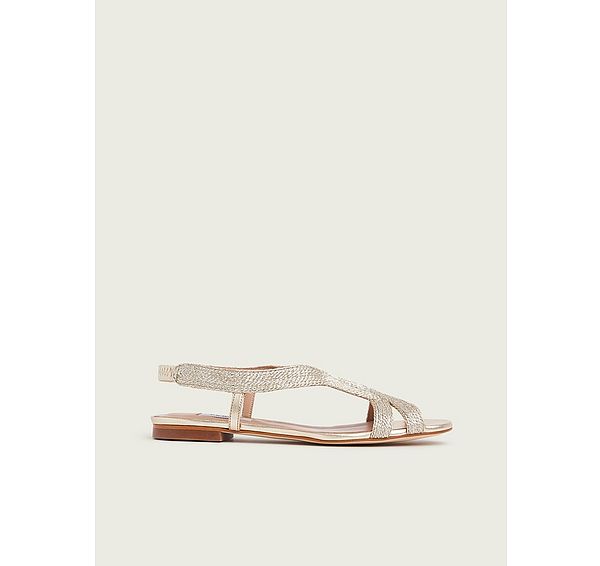 l.k. bennett Renee Gold Rope Flat Sandals