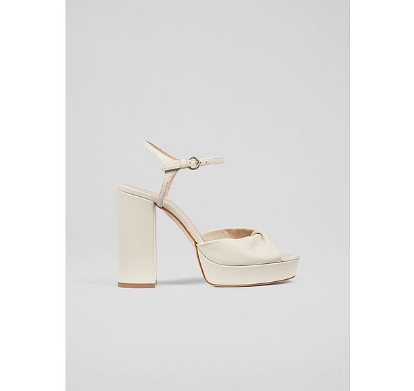 l.k. bennett Rosa Cream Leather Platform Sandals