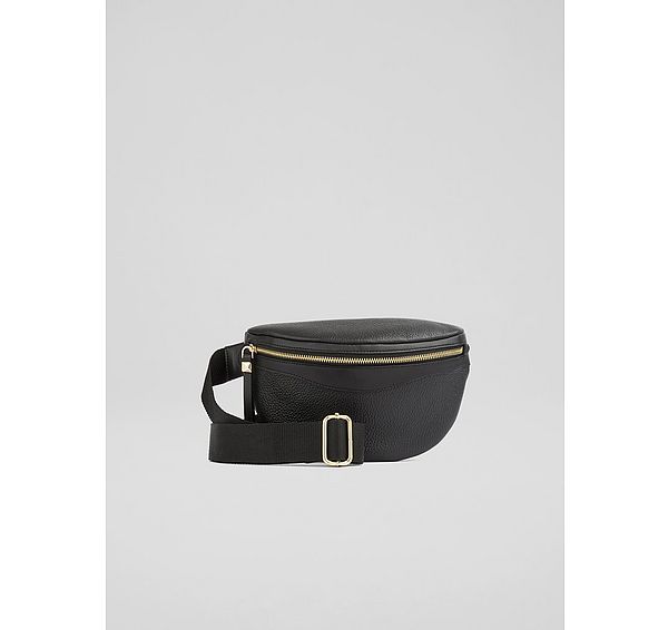 l.k. bennett Rosie Black Grained Leather Chest Bag