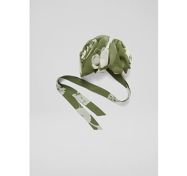 l.k. bennett Rumi Multi Green Double Corsage Scarf