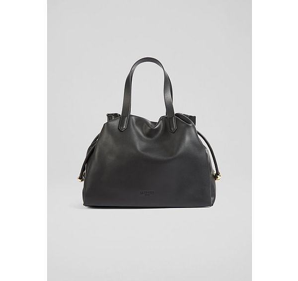 l.k. bennett Selina Black Leather Bead Tote