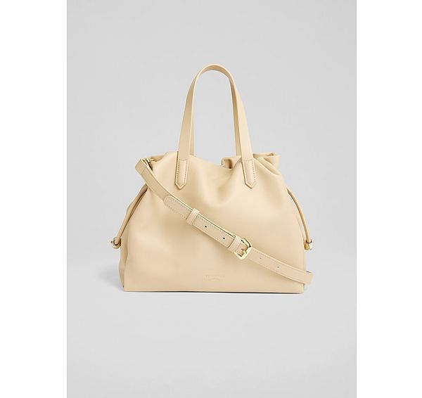 l.k. bennett Selina Light Taupe Leather Bead Tote