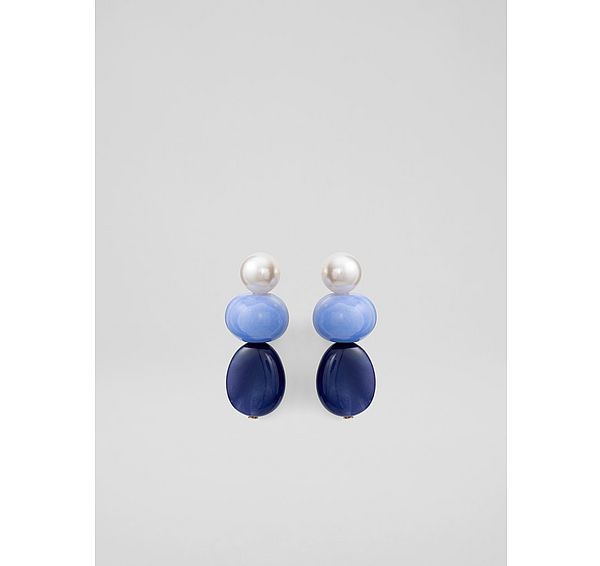 l.k. bennett Seren Blue Three Drop Earrings