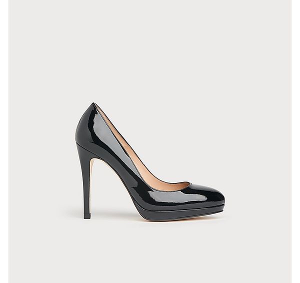 l.k. bennett Sledge Black Patent Platform Courts