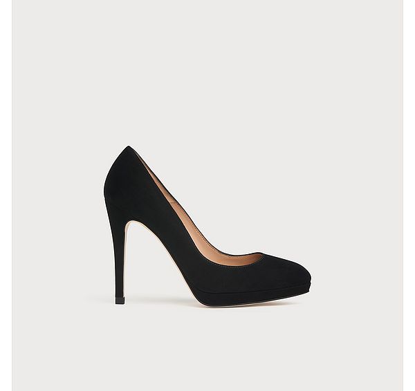 l.k. bennett Sledge Black Suede Platform Courts
