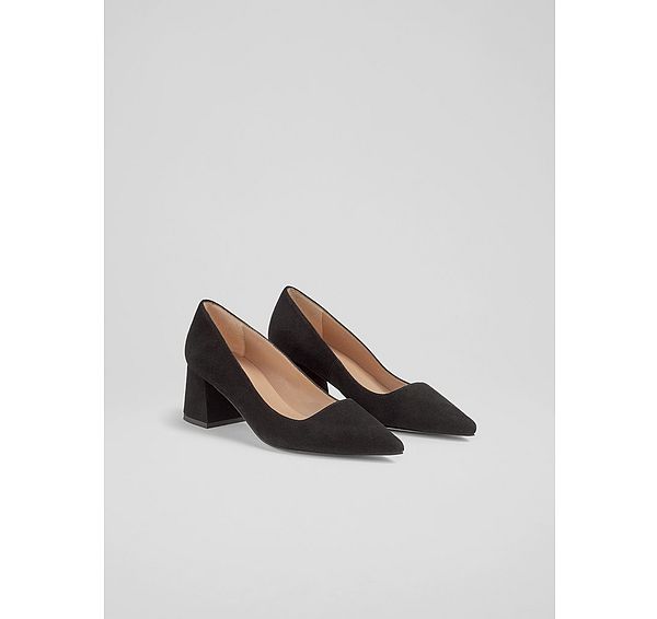 L.k. Bennett Sloane Pink Suede Block Heel Courts
