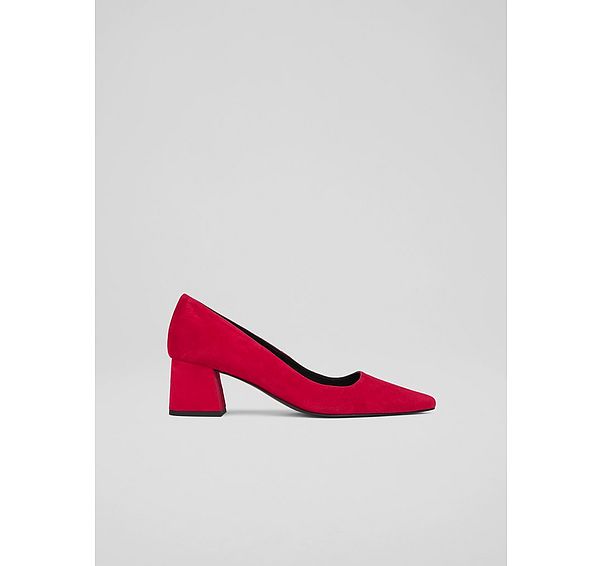 l.k. bennett Sloane Pink Suede Block Heel Courts
