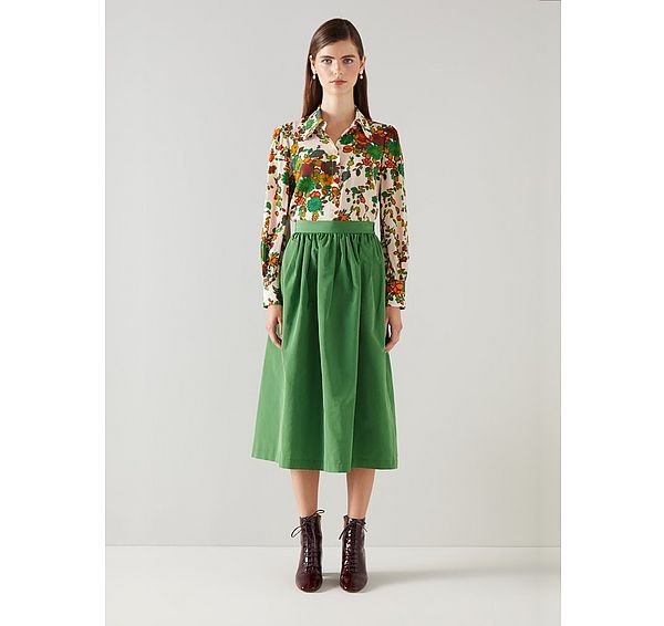 l.k. bennett Sonya Bouquet Print Silk Blouse