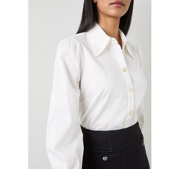 l.k. bennett Sonya White Cotton Blouse