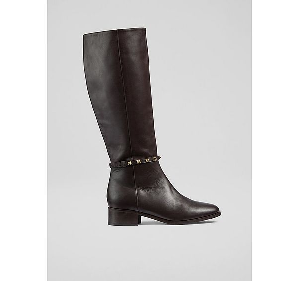 l.k. bennett Stevie Brown Leather Knee Boots