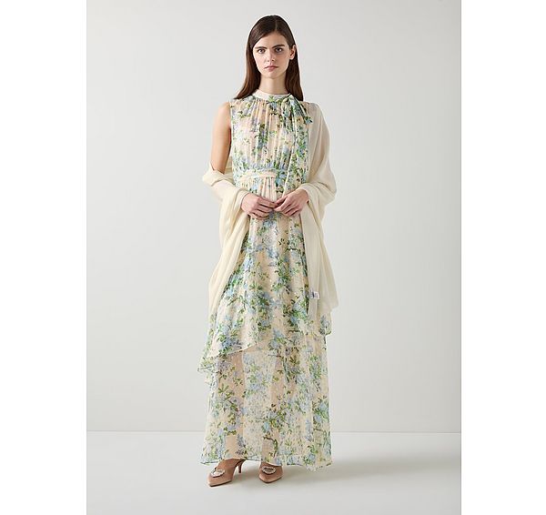 l.k. bennett Sutton Cream Modal-Wool Blend Scarf