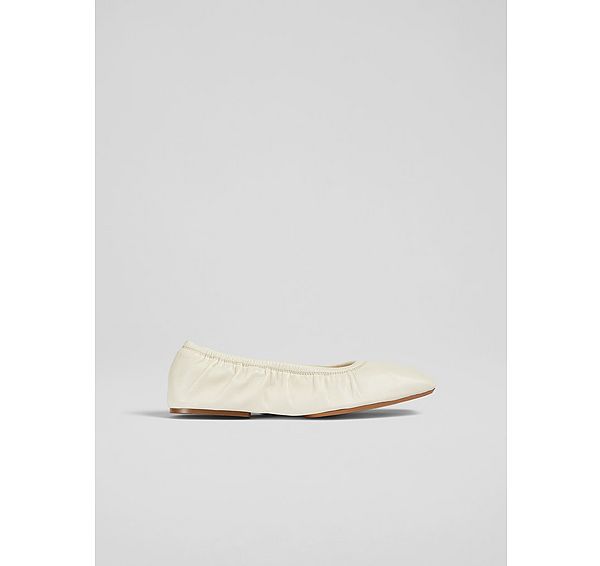l.k. bennett Tayla Ecru Folded Balleri Flat
