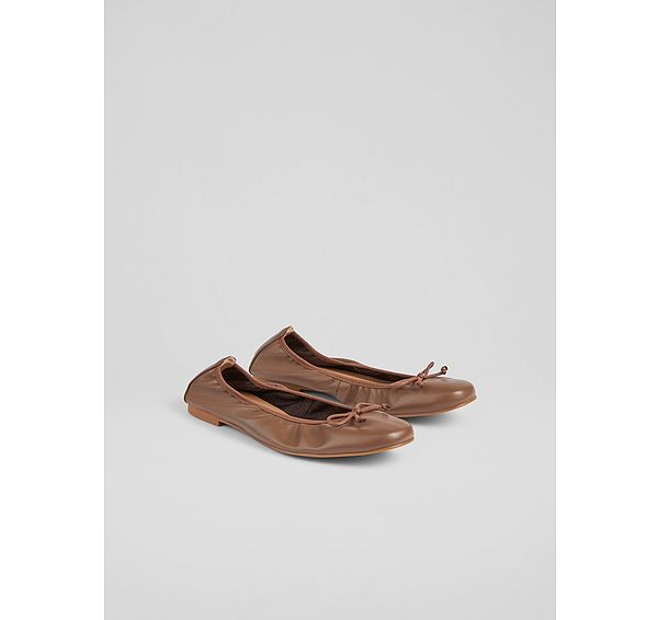 L.k. Bennett Trilly Nude 3 Leather Ballet Pumps
