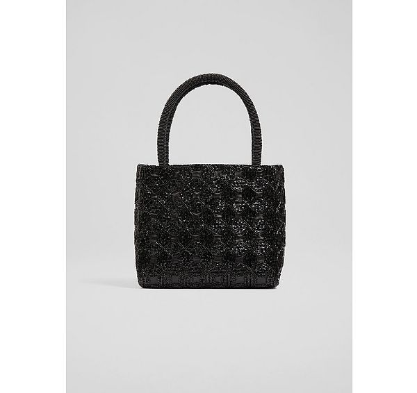 l.k. bennett Valerie Black Bead Bag Clutch