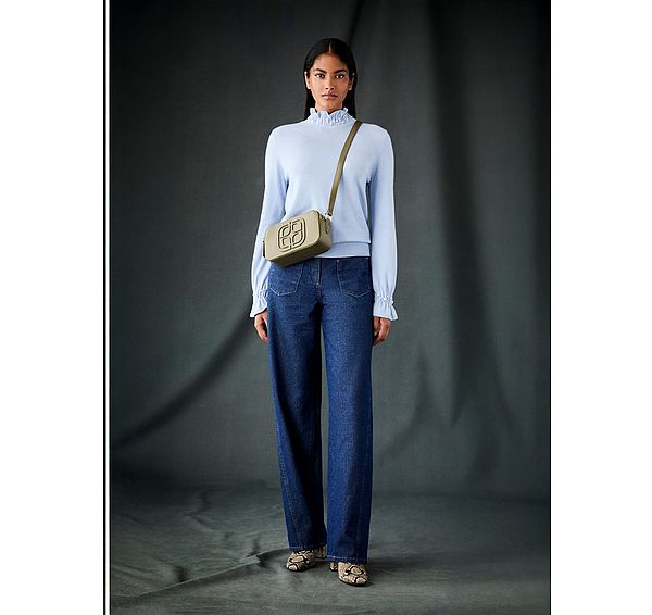 l.k. bennett Vera Blue Pearl Detail Knitted Jumper