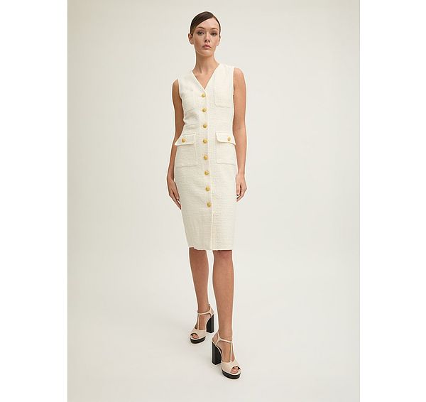 l.k. bennett Vita Cream Tweed Sleevless Dress