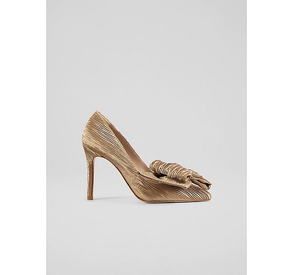 l.k. bennett Vivi Gold Oversized Bow Courts