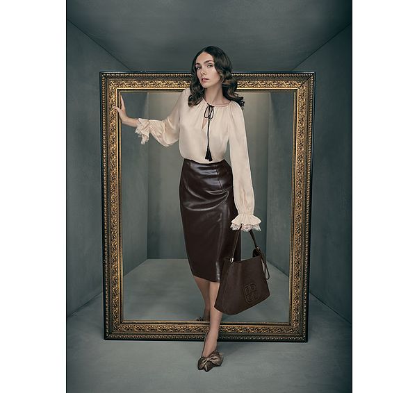 l.k. bennett Willa Birch Ivory Textured Lace Blouse