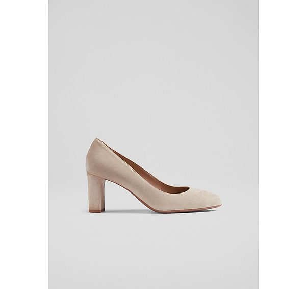 l.k. bennett Winola Beige Suede Round Toe Courts