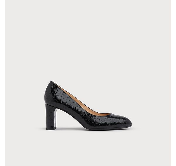 l.k. bennett Winola Black Croc Effect Courts