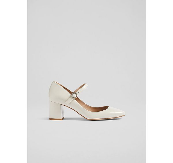 l.k. bennett Winter Cream Patent Leather Mary Janes