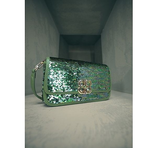 l.k. bennett Zoe Green Sequin Shoulder Bag