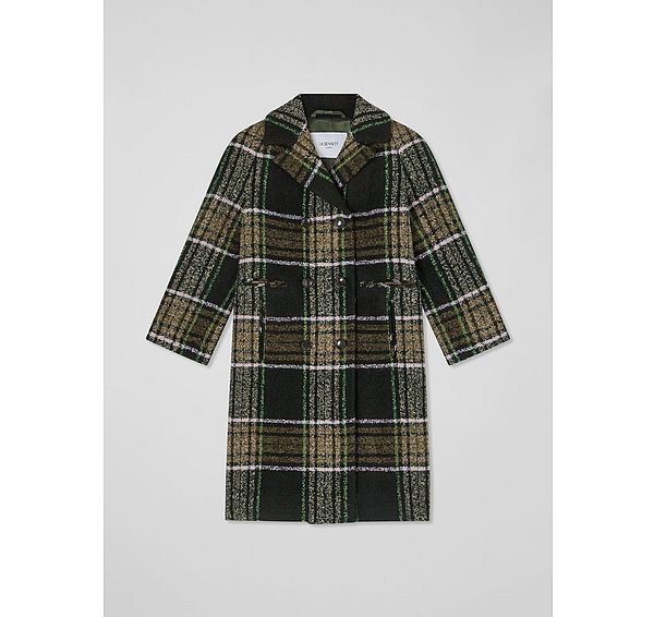 l.k. bennett Leanne Multi-colour Cheques Cotton Raglan Coat
