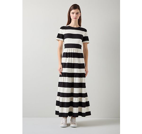 l.k. bennett Leigh Stripe Organic Cotton Jersey Dress