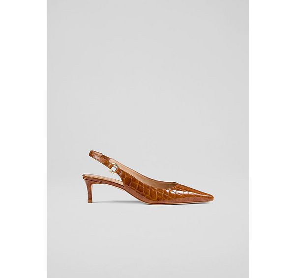 l.k. bennett Lettie Tan Leather Slingback Open Courts