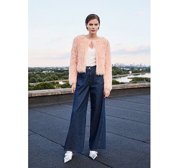 l.k. bennett LKB LONDON Pip Dark Indigo Wide Denim Trouser