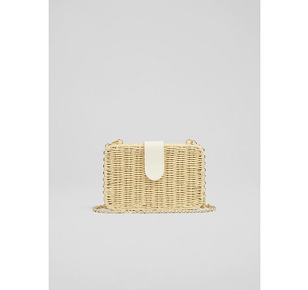 l.k. bennett Lorente Natural Paper Rectangle Box Paper Crossbody