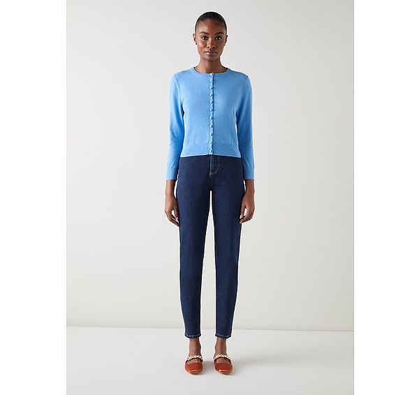 L.k. Bennett Lottie Midnight Plain Merino Fine Gauge Cardigan