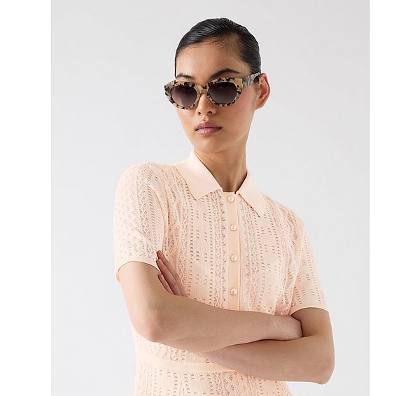 l.k. bennett Luana Brown Tort Acetate Cat Eye Sunglass Frame