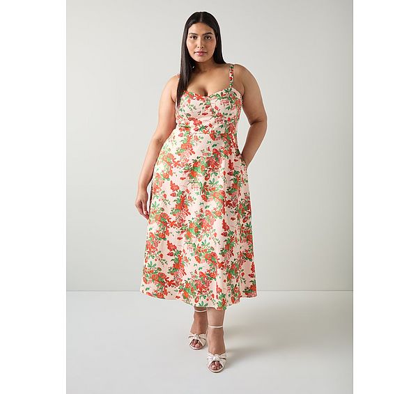 l.k. bennett Lucy Neon Garden Organic Cotton Sun Dress