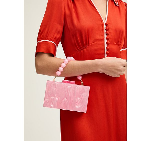 l.k. bennett Maeve Pink Acrylic Resin Box Clutch Bag