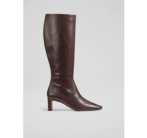 l.k. bennett Margarite Brown Chocolate Leather Knee High Boots