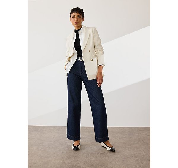 L.k. Bennett Mariner Lilac Italian Tweed Double-Breasted Jacket