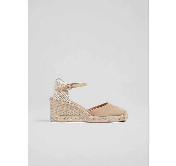 l.k. bennett Marissa Beige Suede Ankle Strap Espadrilles