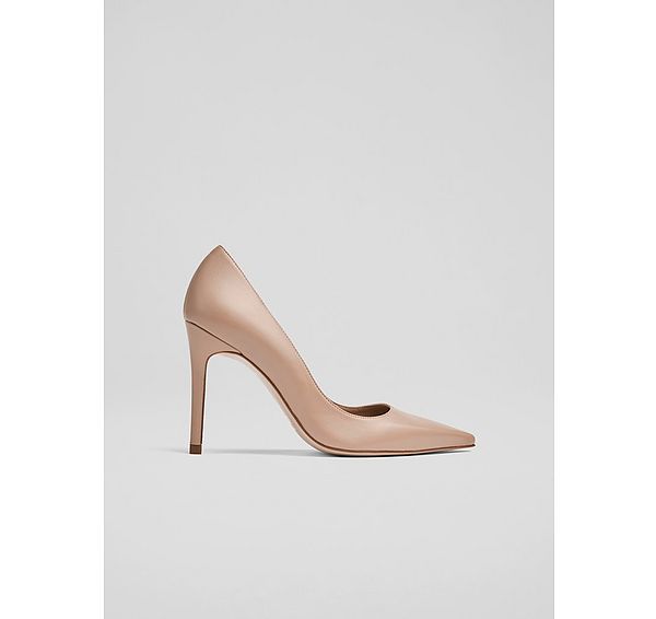 l.k. bennett New Fern Beige Leather Pointed Toe Courts