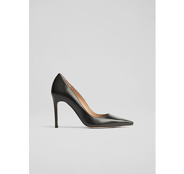 l.k. bennett New Fern Black Leather Pointed Toe Courts