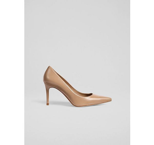 l.k. bennett New Floret Beige Patent Leather Pointed Toe Courts