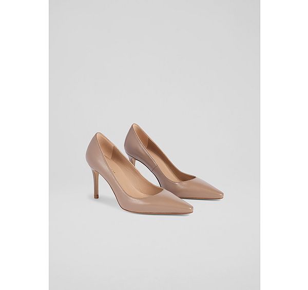 L.k. Bennett New Floret Black Nappa Leather Pointed Toe Courts