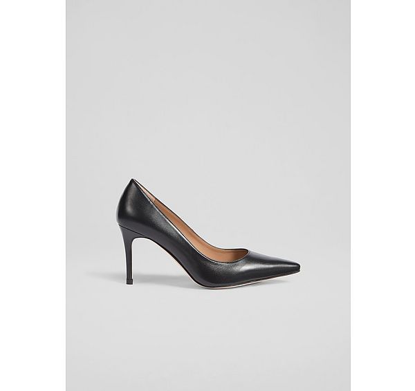 l.k. bennett New Floret Black Nappa Leather Pointed Toe Courts