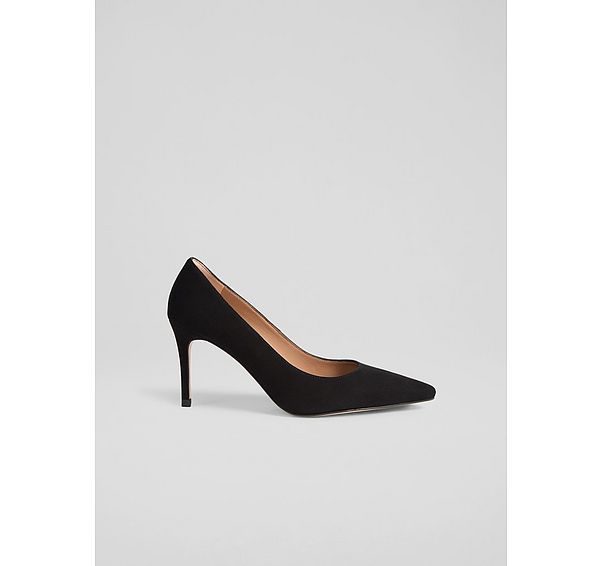 l.k. bennett New Floret Black Suede Pointed Toe Courts
