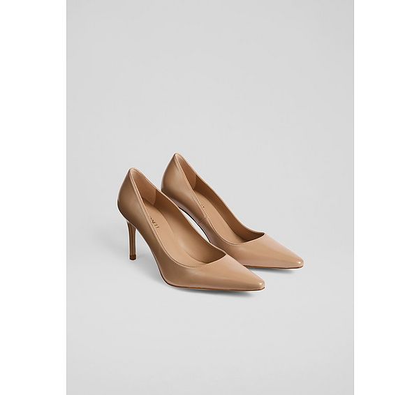 L.k. Bennett New Floret Brown Mocha Nappa Leather Pointed Toe Courts